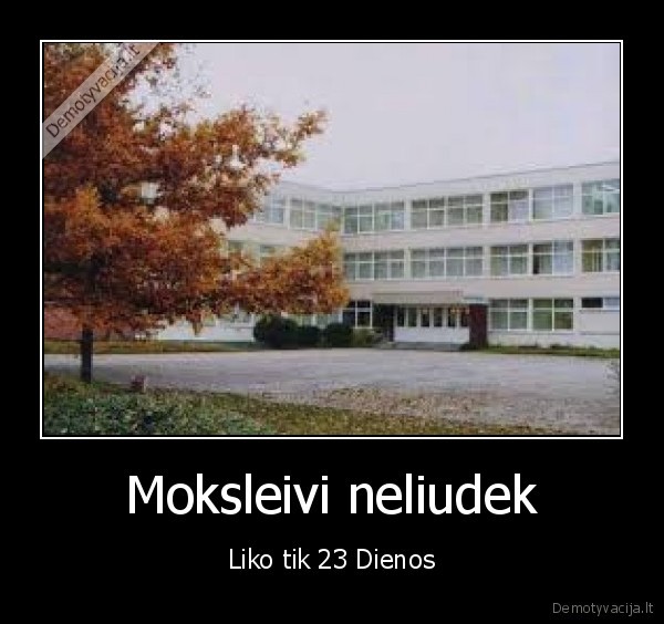 Moksleivi neliudek - Liko tik 23 Dienos