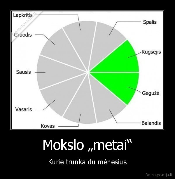 Mokslo „metai“ - Kurie trunka du mėnesius