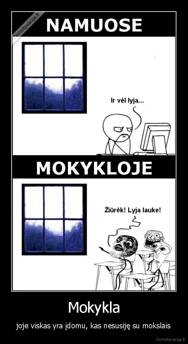 Mokykla - joje viskas yra įdomu, kas nesusiję su mokslais