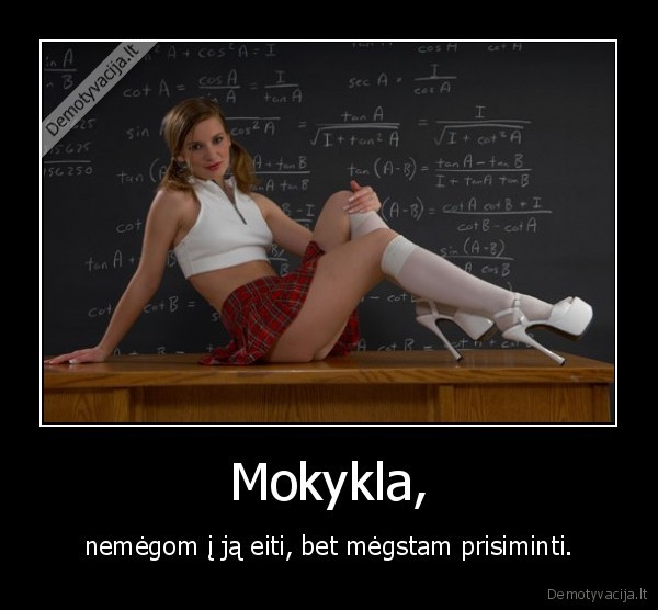 Mokykla, - nemėgom į ją eiti, bet mėgstam prisiminti.