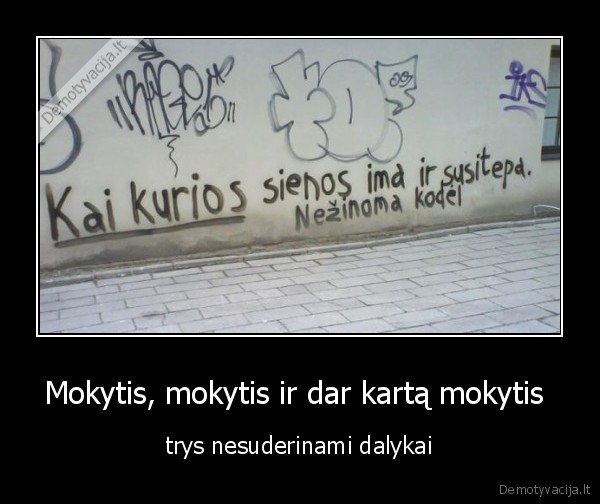 Mokytis, mokytis ir dar kartą mokytis  - trys nesuderinami dalykai