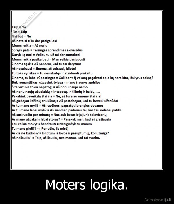 Moters logika. - 