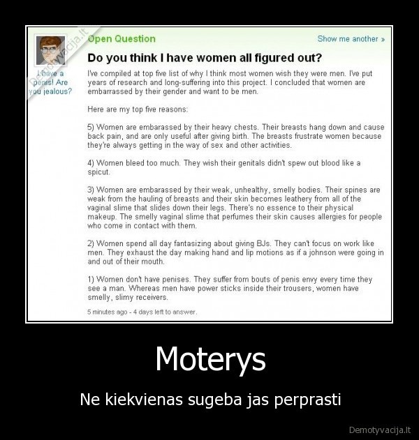 Moterys - Ne kiekvienas sugeba jas perprasti