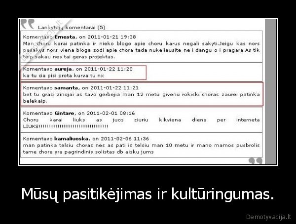 Mūsų pasitikėjimas ir kultūringumas. - 