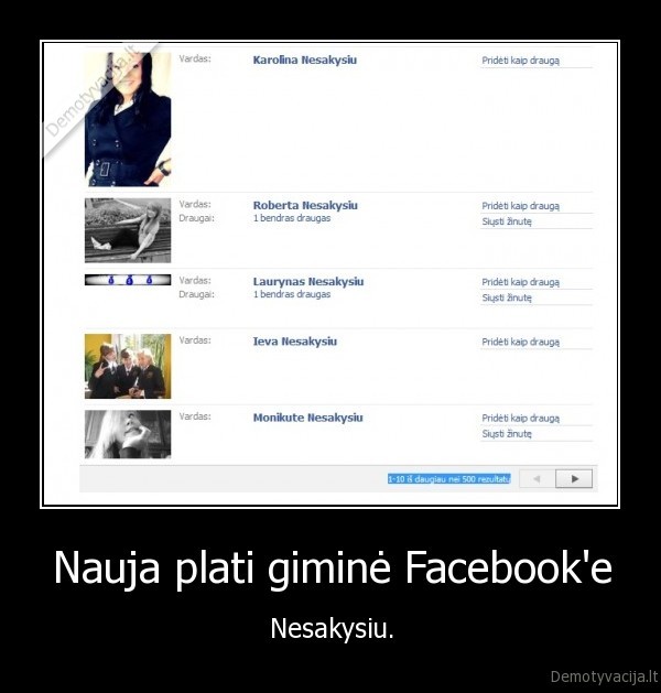 Nauja plati giminė Facebook'e - Nesakysiu.