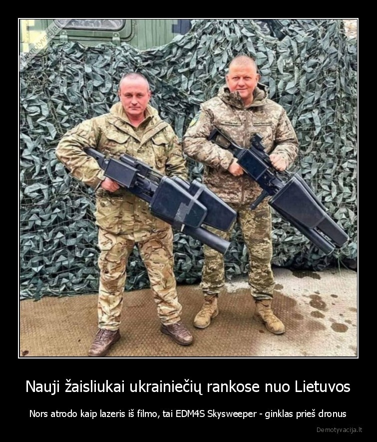 Nauji žaisliukai ukrainiečių rankose nuo Lietuvos - Nors atrodo kaip lazeris iš filmo, tai EDM4S Skysweeper - ginklas prieš dronus