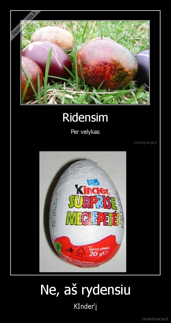 Ne, aš rydensiu - KInder'į