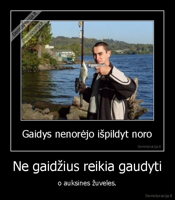 Ne gaidžius reikia gaudyti - o auksines žuveles.