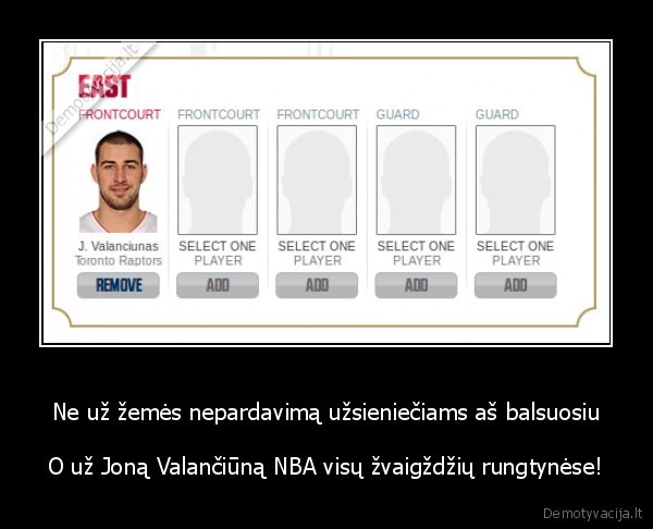 Ne už žemės nepardavimą užsieniečiams aš balsuosiu - O už Joną Valančiūną NBA visų žvaigždžių rungtynėse!