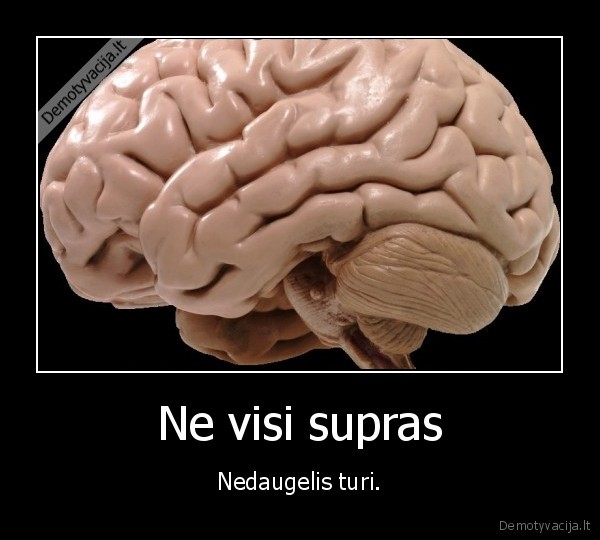 Ne visi supras - Nedaugelis turi.