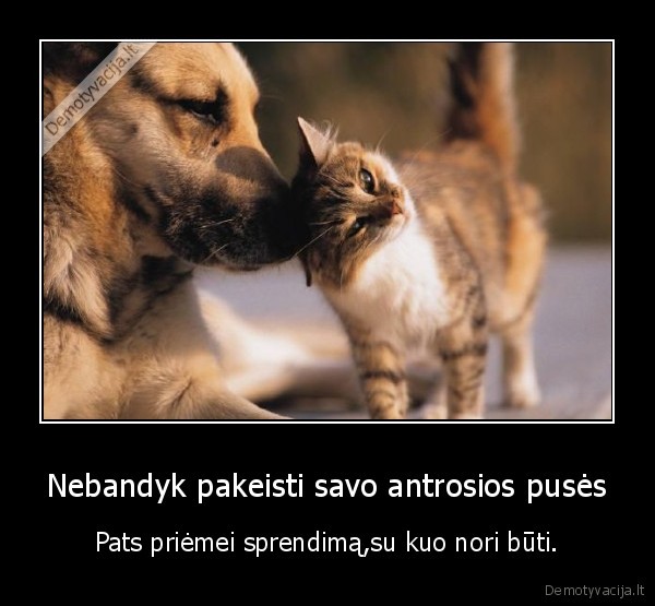 Nebandyk pakeisti savo antrosios pusės - Pats priėmei sprendimą,su kuo nori būti.