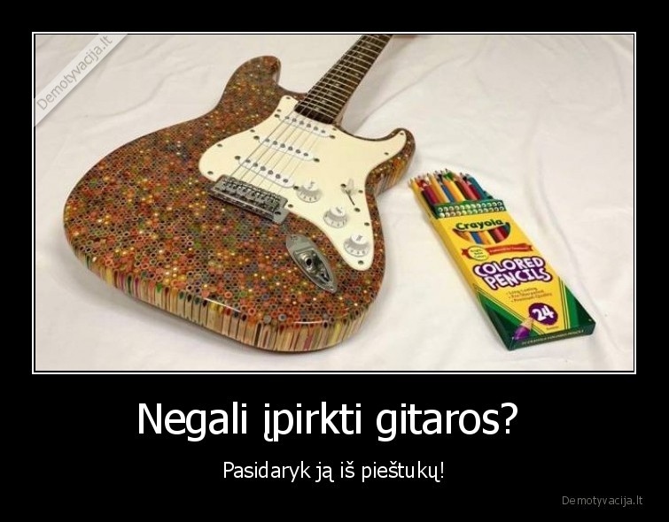 Negali įpirkti gitaros?  - Pasidaryk ją iš pieštukų!