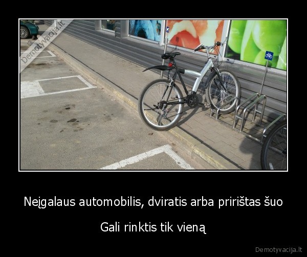 Neįgalaus automobilis, dviratis arba pririštas šuo - Gali rinktis tik vieną