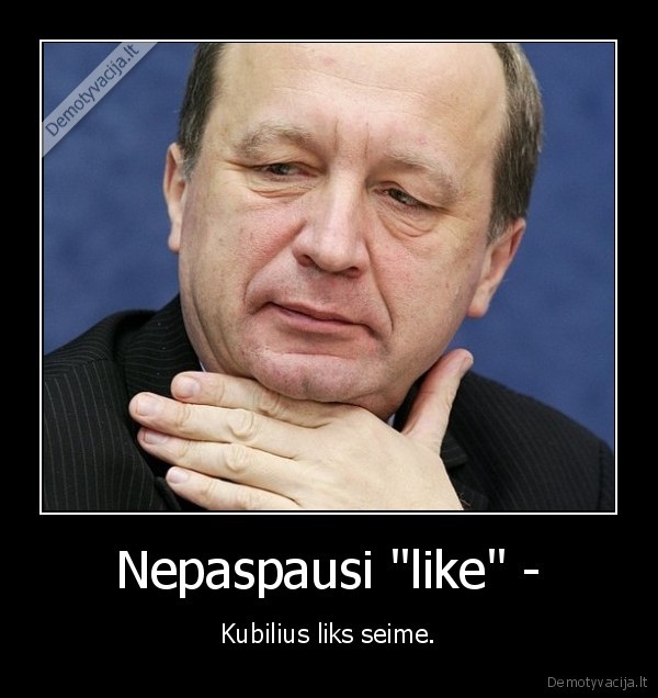 Nepaspausi "like" - - Kubilius liks seime.