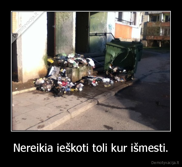 Nereikia ieškoti toli kur išmesti. - 