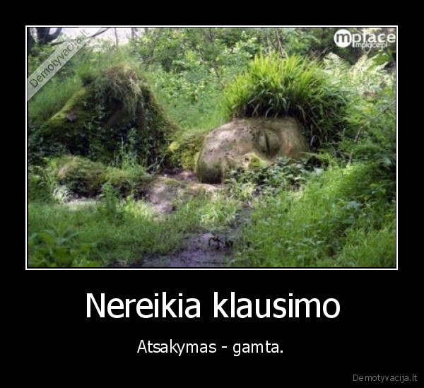 Nereikia klausimo - Atsakymas - gamta.