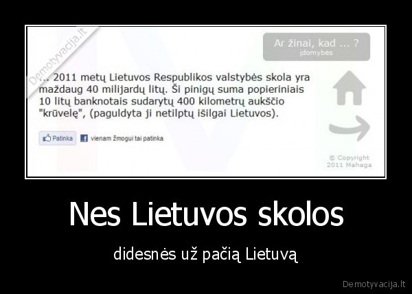 Nes Lietuvos skolos - didesnės už pačią Lietuvą