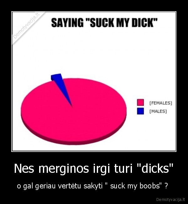 Nes merginos irgi turi "dicks" - o gal geriau vertėtu sakyti " suck my boobs" ? 