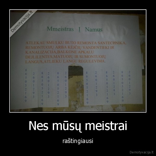 Nes mūsų meistrai - raštingiausi