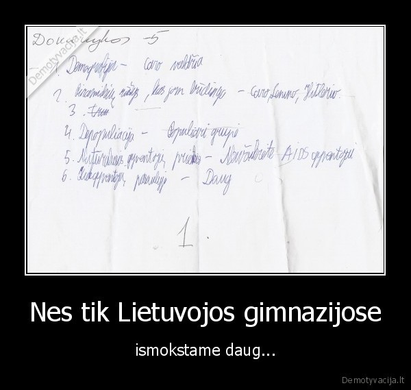 Nes tik Lietuvojos gimnazijose - ismokstame daug...
