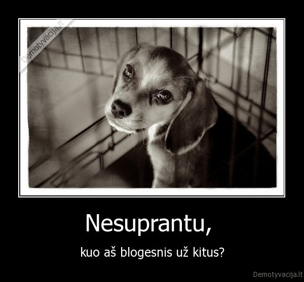 Nesuprantu,  - kuo aš blogesnis už kitus?