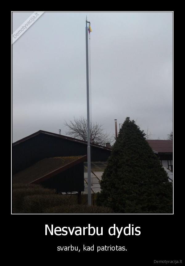 Nesvarbu dydis - svarbu, kad patriotas.