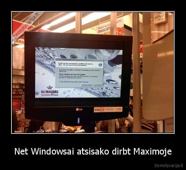 Net Windowsai atsisako dirbt Maximoje - 