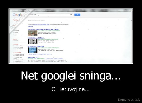 Net googlei sninga... - O Lietuvoj ne...