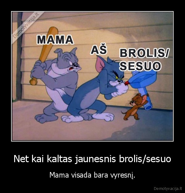 Net kai kaltas jaunesnis brolis/sesuo - Mama visada bara vyresnį.