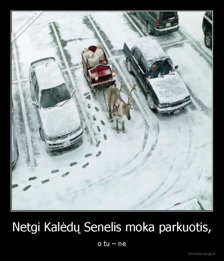 Netgi Kalėdų Senelis moka parkuotis, - o tu – ne