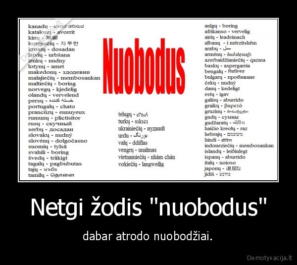 Netgi žodis "nuobodus" - dabar atrodo nuobodžiai.