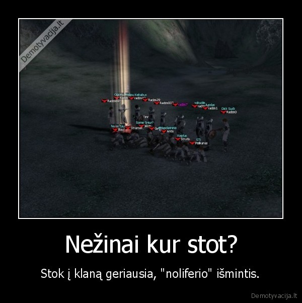 Nežinai kur stot? - Stok į klaną geriausia, "noliferio" išmintis.