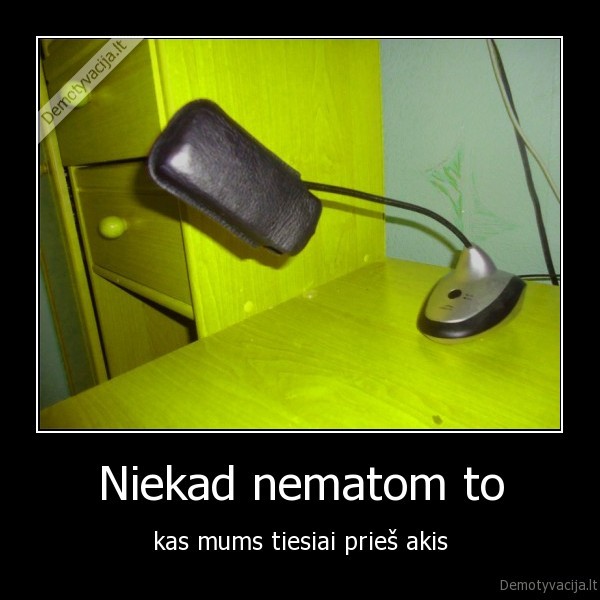 Niekad nematom to - kas mums tiesiai prieš akis