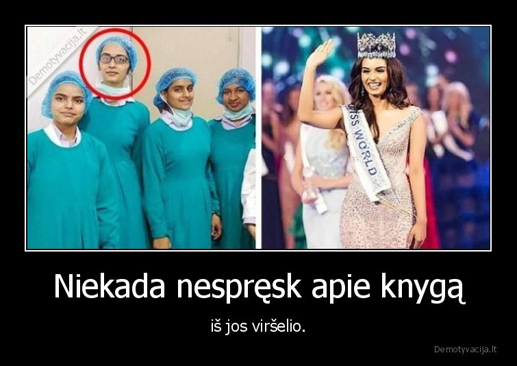 Niekada nespręsk apie knygą - iš jos viršelio.