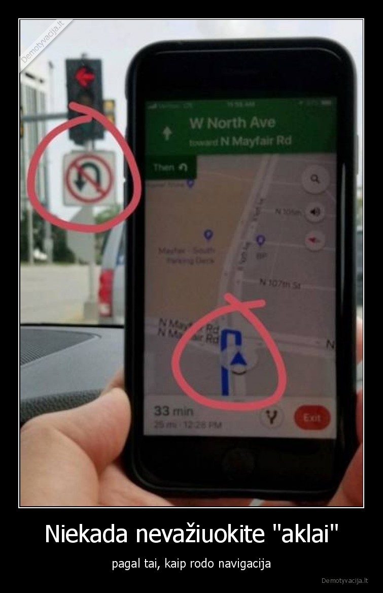 Niekada nevažiuokite "aklai" - pagal tai, kaip rodo navigacija