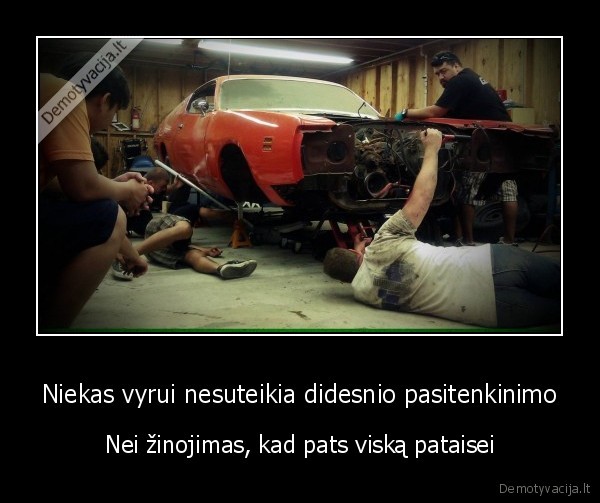 Niekas vyrui nesuteikia didesnio pasitenkinimo - Nei žinojimas, kad pats viską pataisei