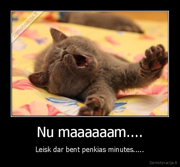 Nu maaaaaam.... - Leisk dar bent penkias minutes.....