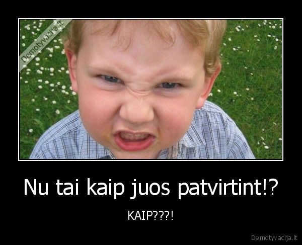 Nu tai kaip juos patvirtint!? - KAIP???!