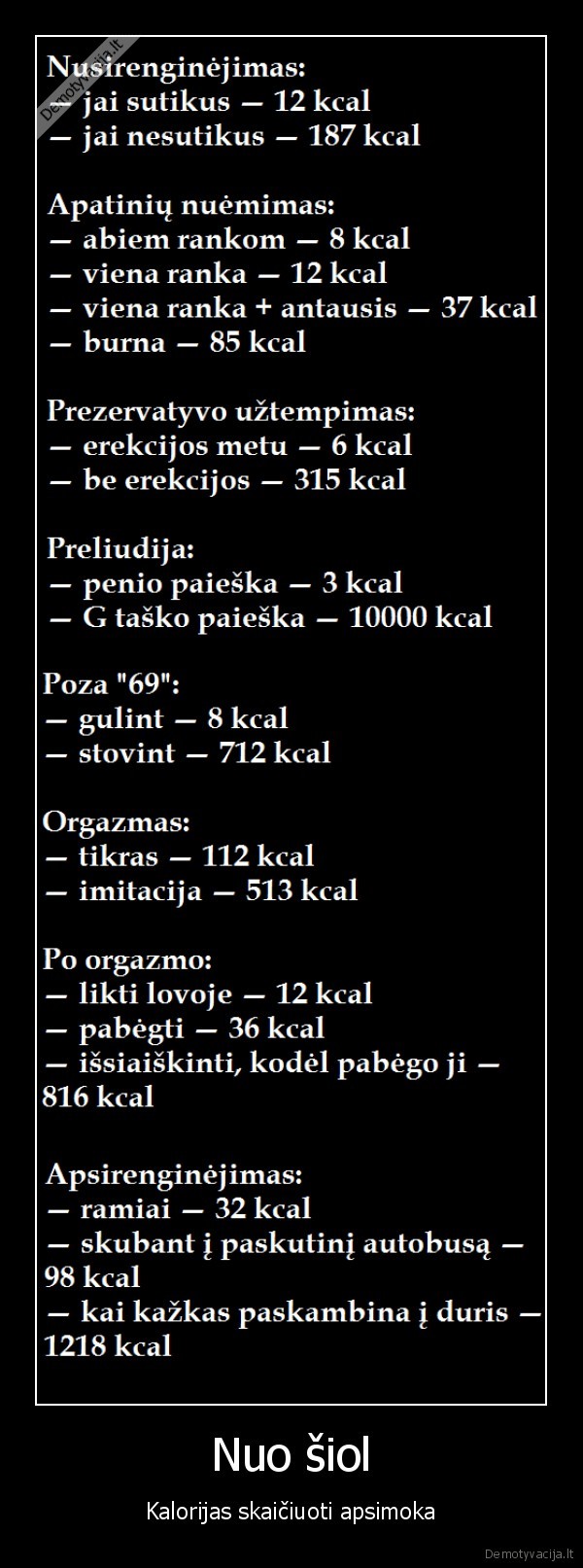 Nuo šiol - Kalorijas skaičiuoti apsimoka