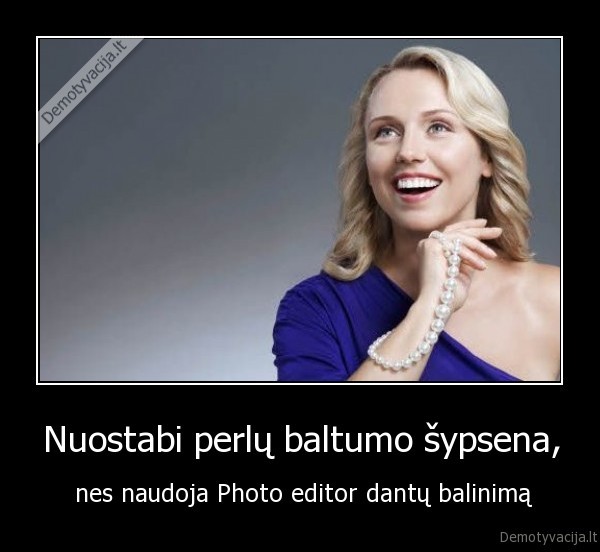 Nuostabi perlų baltumo šypsena, -  nes naudoja Photo editor dantų balinimą