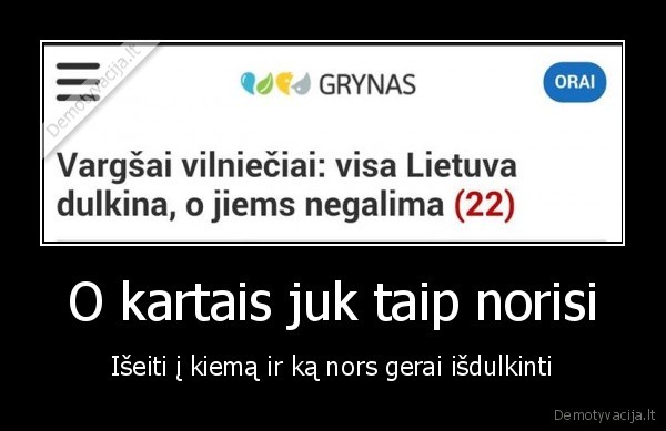 O kartais juk taip norisi - Išeiti į kiemą ir ką nors gerai išdulkinti