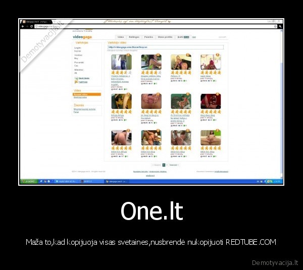 One.lt - Maža to,kad kopijuoja visas svetaines,nusbrendė nukopijuoti REDTUBE.COM
