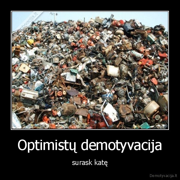 Optimistų demotyvacija - surask katę