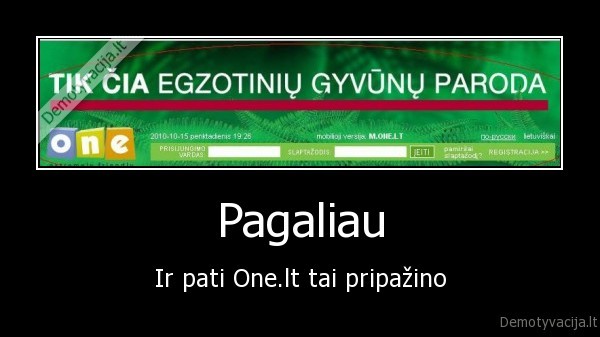 Pagaliau - Ir pati One.lt tai pripažino