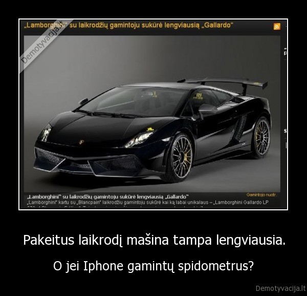 Pakeitus laikrodį mašina tampa lengviausia. - O jei Iphone gamintų spidometrus?