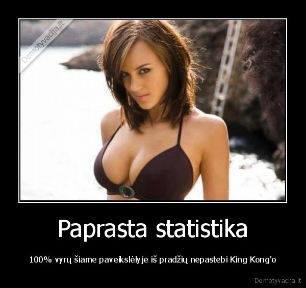 Paprasta statistika - 100% vyrų šiame paveikslėlyje iš pradžių nepastebi King Kong'o