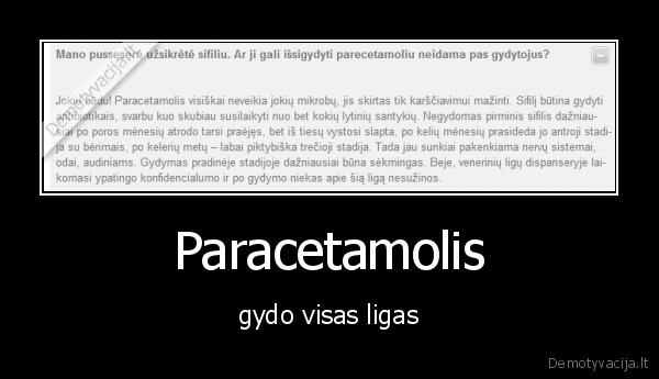 Paracetamolis - gydo visas ligas