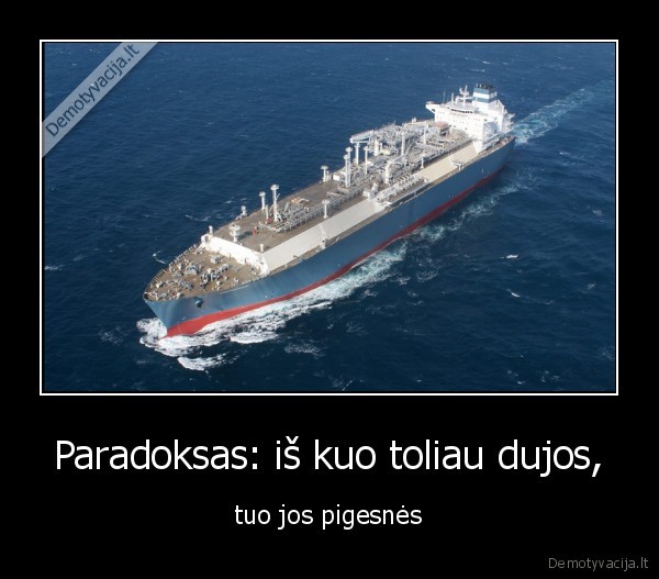 Paradoksas: iš kuo toliau dujos, - tuo jos pigesnės