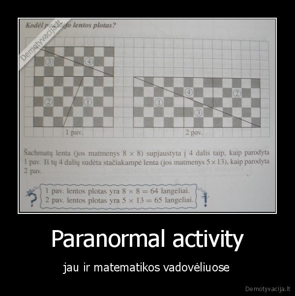 Paranormal activity - jau ir matematikos vadovėliuose