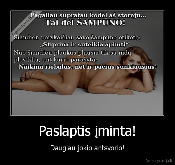 Paslaptis įminta! - Daugiau jokio antsvorio!